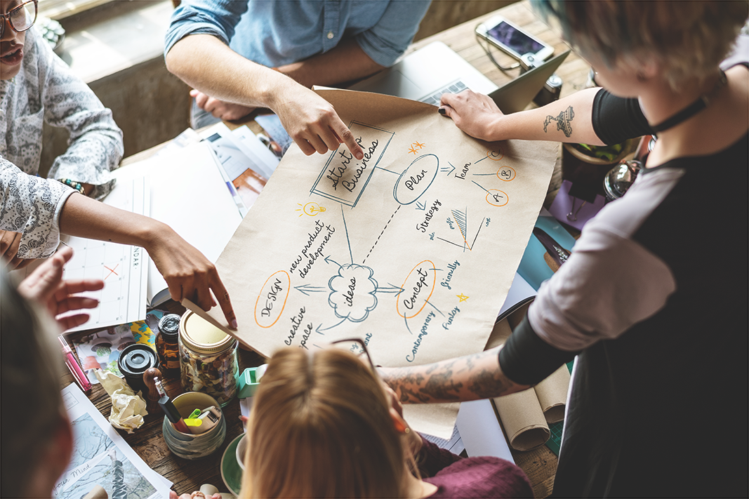 group of people discussing ideas